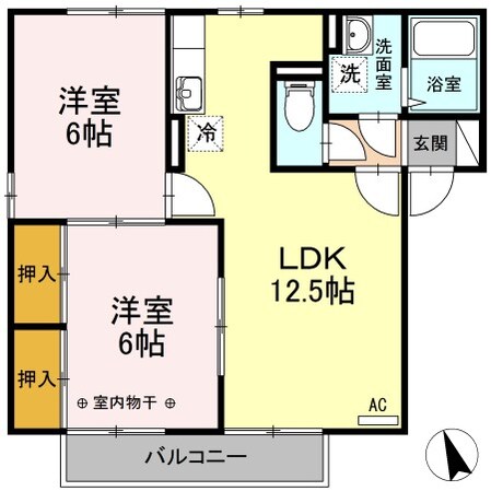 ウエストスクエアBの物件間取画像